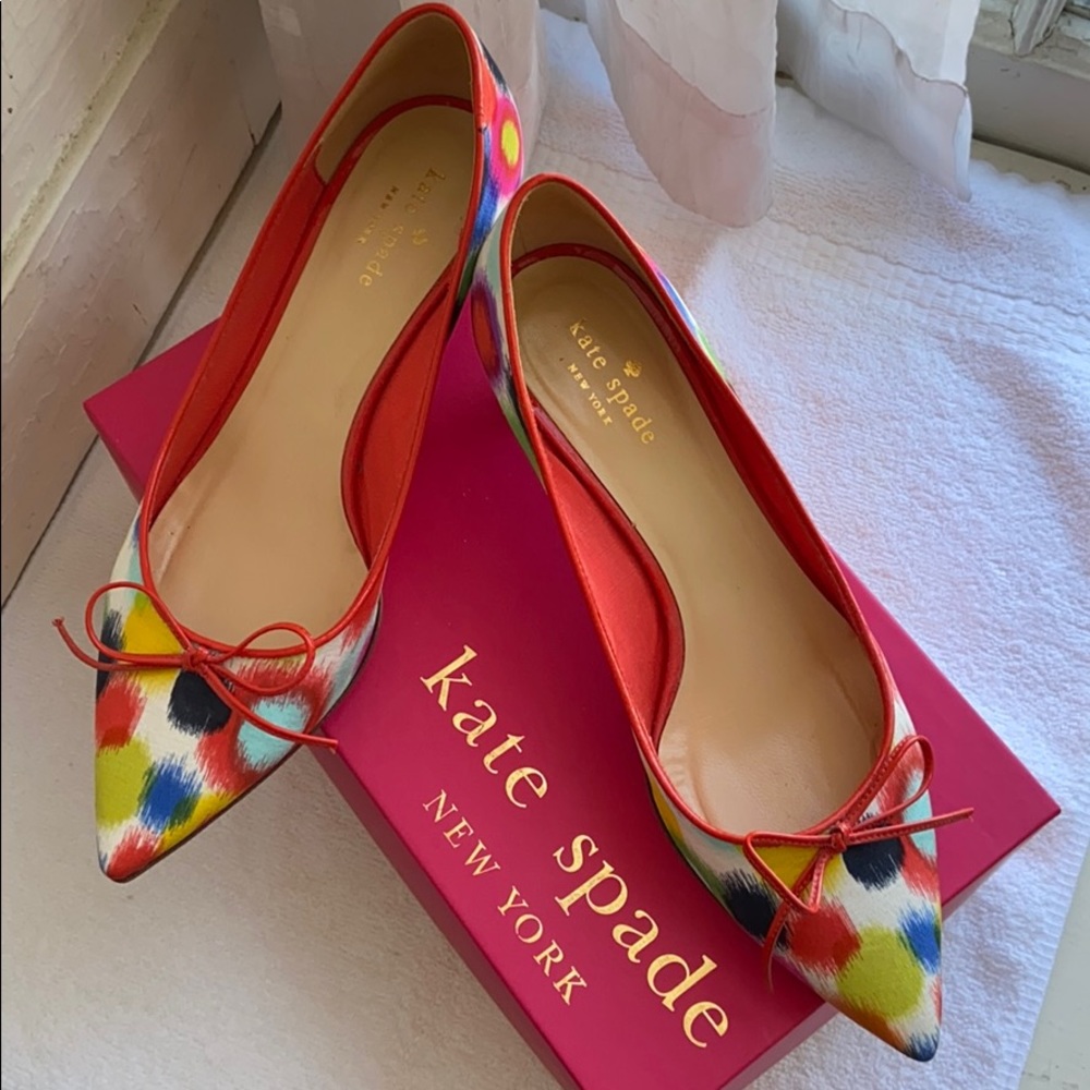Kate Spade Sienna Multicolored Bow Kitten Heels